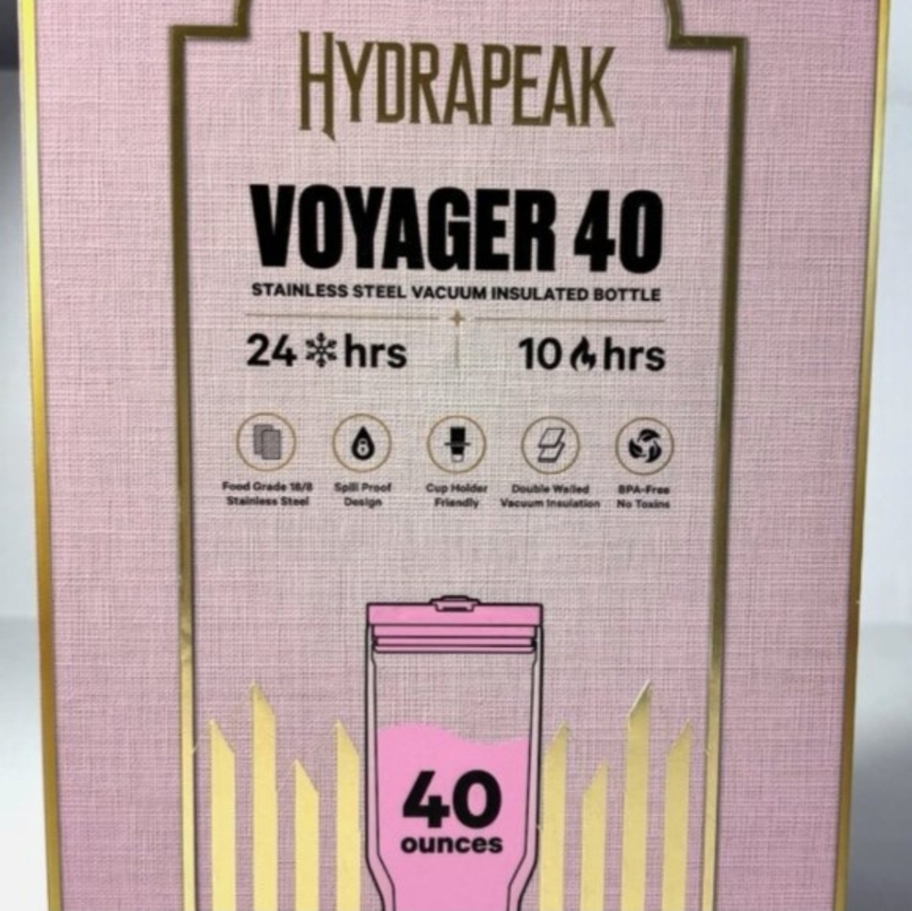 Hydrapeak Pink Glitter and Gold Tumbler - Picture 3 of 5